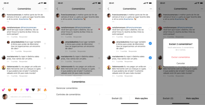 Excluir comentários em massa